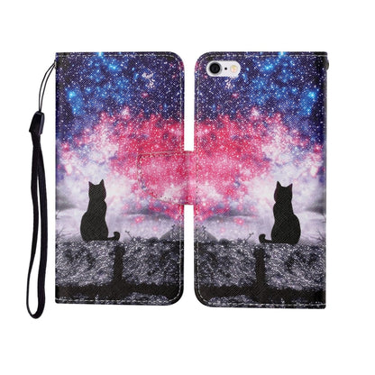 Painted Pattern Horizontal Flip Leathe Case, For iPhone 6, For iPhone 6 Plus, For iPhone 7 Plus