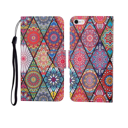 Painted Pattern Horizontal Flip Leathe Case, For iPhone 6, For iPhone 6 Plus, For iPhone 7 Plus