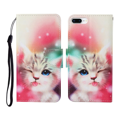 Painted Pattern Horizontal Flip Leathe Case, For iPhone 6, For iPhone 6 Plus, For iPhone 7 Plus