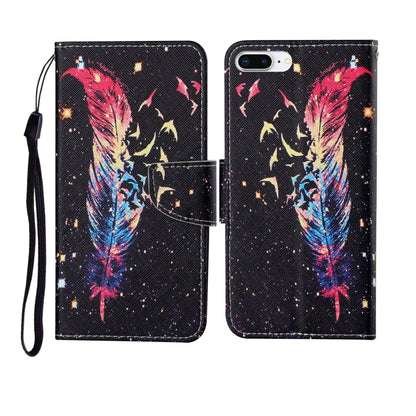 Painted Pattern Horizontal Flip Leathe Case, For iPhone 6, For iPhone 6 Plus, For iPhone 7 Plus
