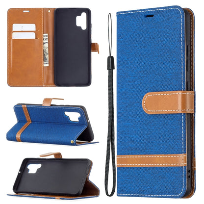 Color Matching Denim Texture Horizontal Flip Leather Case with Holder & Card Slots & Wallet & Lanyard, For Samsung Galaxy A32 4G