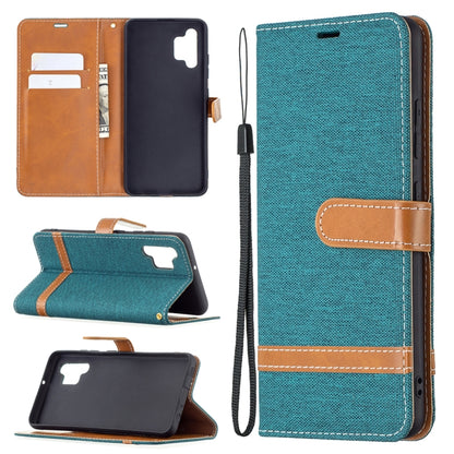 Color Matching Denim Texture Horizontal Flip Leather Case with Holder & Card Slots & Wallet & Lanyard, For Samsung Galaxy A32 4G