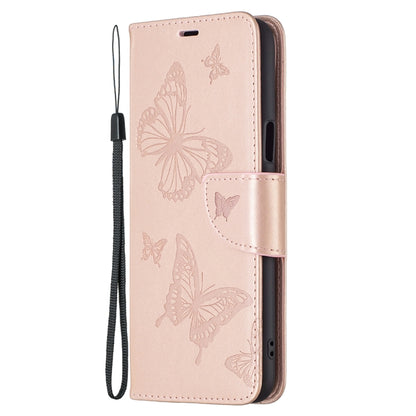 Two Butterflies Embossing Pattern Horizontal Flip Leather Case with Holder & Card Slot & Wallet & Lanyard, For LG K42, For Nokia C1 Plus, For Xiaomi Redmi Note 10 Pro, For Huawei P50, For Huawei P50 Pro, For Samsung Galaxy A32 4G