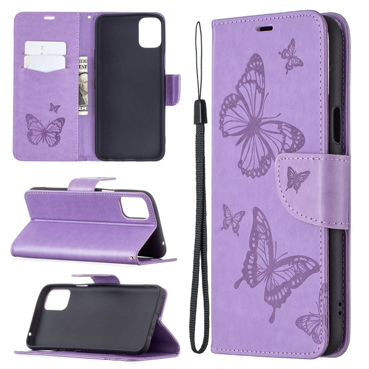Two Butterflies Embossing Pattern Horizontal Flip Leather Case with Holder & Card Slot & Wallet & Lanyard, For LG K42, For Nokia C1 Plus, For Xiaomi Redmi Note 10 Pro, For Huawei P50, For Huawei P50 Pro, For Samsung Galaxy A32 4G