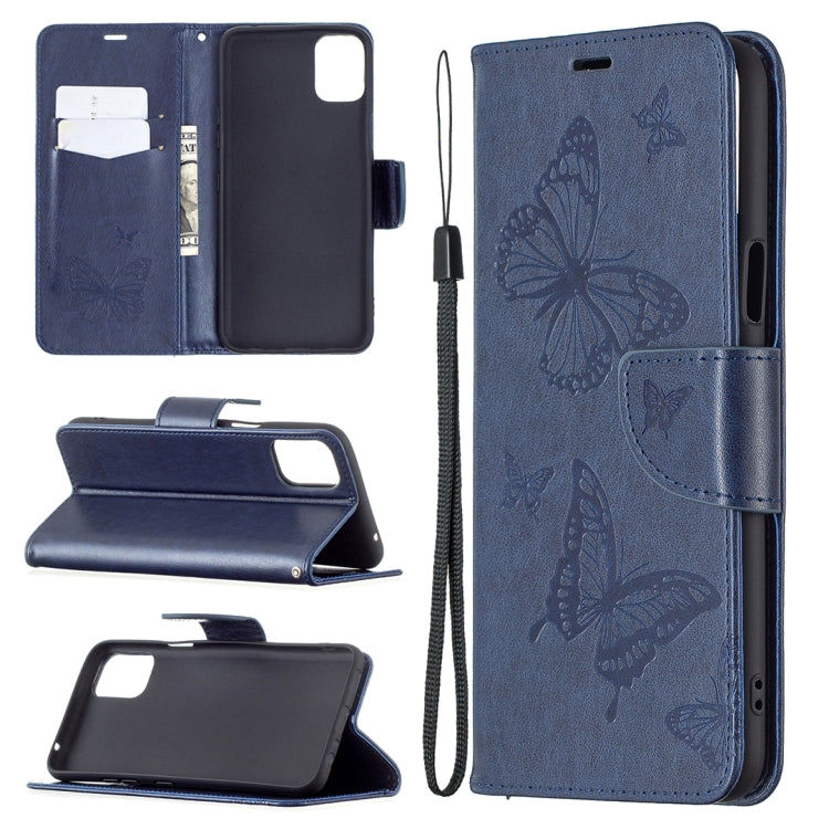 Two Butterflies Embossing Pattern Horizontal Flip Leather Case with Holder & Card Slot & Wallet & Lanyard, For LG K42, For Nokia C1 Plus, For Xiaomi Redmi Note 10 Pro, For Huawei P50, For Huawei P50 Pro, For Samsung Galaxy A32 4G