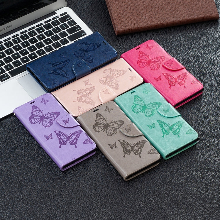 Two Butterflies Embossing Pattern Horizontal Flip Leather Case with Holder & Card Slot & Wallet & Lanyard, For LG K42, For Nokia C1 Plus, For Xiaomi Redmi Note 10 Pro, For Huawei P50, For Huawei P50 Pro, For Samsung Galaxy A32 4G