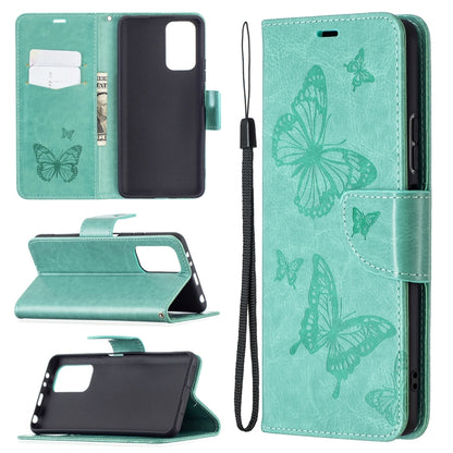 Two Butterflies Embossing Pattern Horizontal Flip Leather Case with Holder & Card Slot & Wallet & Lanyard, For LG K42, For Nokia C1 Plus, For Xiaomi Redmi Note 10 Pro, For Huawei P50, For Huawei P50 Pro, For Samsung Galaxy A32 4G