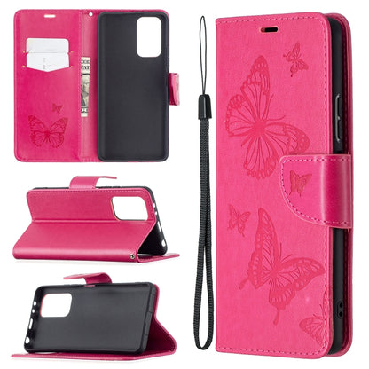 Two Butterflies Embossing Pattern Horizontal Flip Leather Case with Holder & Card Slot & Wallet & Lanyard, For LG K42, For Nokia C1 Plus, For Xiaomi Redmi Note 10 Pro, For Huawei P50, For Huawei P50 Pro, For Samsung Galaxy A32 4G