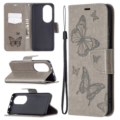 Two Butterflies Embossing Pattern Horizontal Flip Leather Case with Holder & Card Slot & Wallet & Lanyard, For LG K42, For Nokia C1 Plus, For Xiaomi Redmi Note 10 Pro, For Huawei P50, For Huawei P50 Pro, For Samsung Galaxy A32 4G