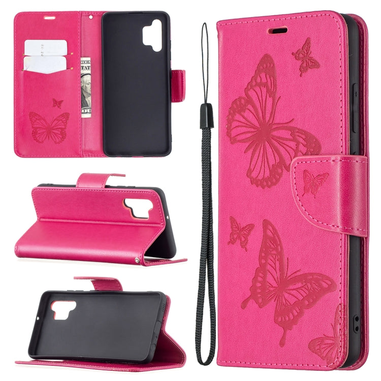 Two Butterflies Embossing Pattern Horizontal Flip Leather Case with Holder & Card Slot & Wallet & Lanyard, For LG K42, For Nokia C1 Plus, For Xiaomi Redmi Note 10 Pro, For Huawei P50, For Huawei P50 Pro, For Samsung Galaxy A32 4G