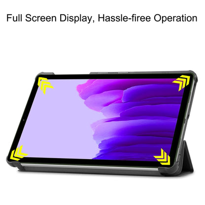 Custer Pattern Pure Color Horizontal Flip Leather Case with Three-folding Holder, For Samsung Galaxy Tab A7 Lite T225