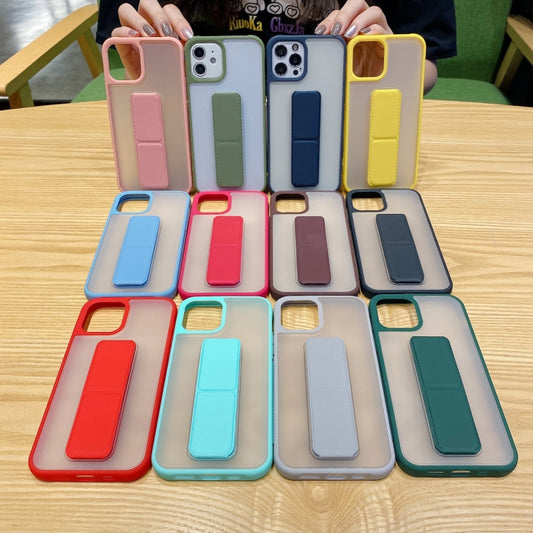 Skin Feel TPU + PC Shockproof Case with Wrist Strap Holder, For iPhone 12 / 12 Pro