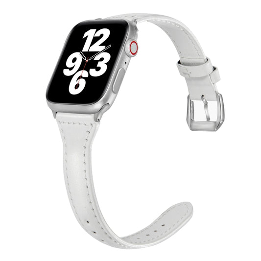 Universal T-shaped Thin Leather Watch Strap, For Apple Watch Series 7 45mm / 6 & SE & 5 & 4 44mm / 3 & 2 & 1 42mm, For Apple Watch Series 7 41mm / 6 & SE & 5 & 4 40mm / 3 & 2 & 1 38mm                                                                     ...