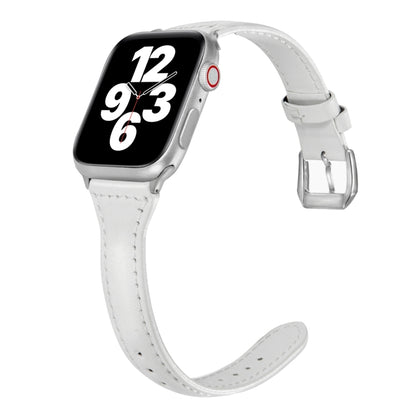 Universal T-shaped Thin Leather Watch Strap, For Apple Watch Series 7 45mm / 6 & SE & 5 & 4 44mm / 3 & 2 & 1 42mm, For Apple Watch Series 7 41mm / 6 & SE & 5 & 4 40mm / 3 & 2 & 1 38mm                                                                     ...