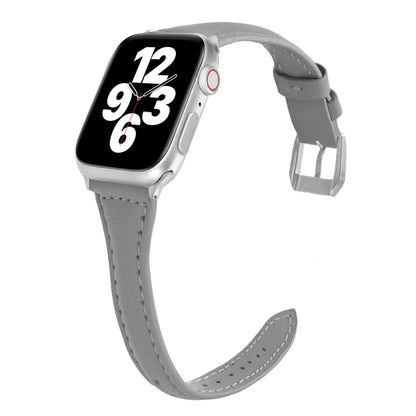 Universal T-shaped Thin Leather Watch Strap, For Apple Watch Series 7 45mm / 6 & SE & 5 & 4 44mm / 3 & 2 & 1 42mm, For Apple Watch Series 7 41mm / 6 & SE & 5 & 4 40mm / 3 & 2 & 1 38mm                                                                     ...