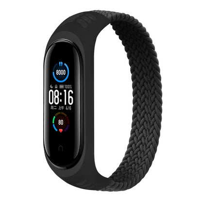 For Xiaomi Mi Band 6 / 5 / 4 / 3 / 2 Universal Silicone Elasticity Weave Replacement Strap Watchband, XS 140mm, S 150mm, M 160mm, L 170mm