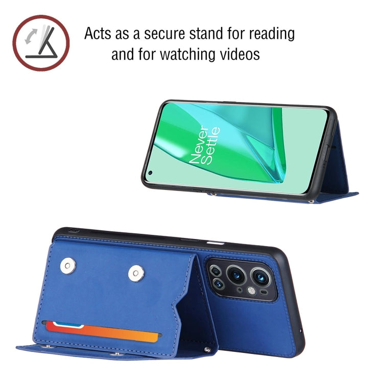 Skin Feel PU + TPU + PC Back Cover Shockproof Case with Card Slots & Holder & Photo Frame, For OnePlus 9 Pro, For Samsung Galaxy A42 5G