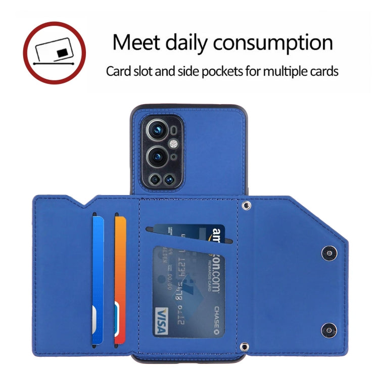 Skin Feel PU + TPU + PC Back Cover Shockproof Case with Card Slots & Holder & Photo Frame, For OnePlus 9 Pro, For Samsung Galaxy A42 5G