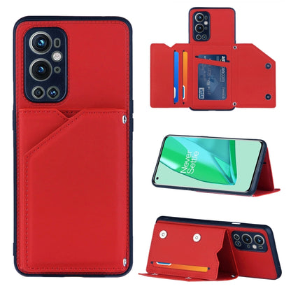 Skin Feel PU + TPU + PC Back Cover Shockproof Case with Card Slots & Holder & Photo Frame, For OnePlus 9 Pro, For Samsung Galaxy A42 5G