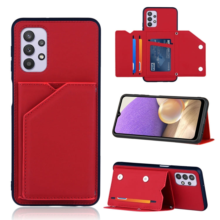 Skin Feel PU + TPU + PC Back Cover Shockproof Case with Card Slots & Holder & Photo Frame, For OPPO A93 5G, For OPPO A94, For Samsung Galaxy A02s (US Version), For Samsung Galaxy A02s (EU Version), For Samsung Galaxy A32 5G, For Xiaomi Mi 10T Lite 5G  ...