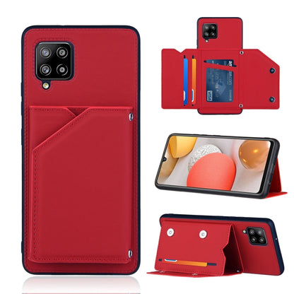 Skin Feel PU + TPU + PC Back Cover Shockproof Case with Card Slots & Holder & Photo Frame, For OnePlus 9 Pro, For Samsung Galaxy A42 5G