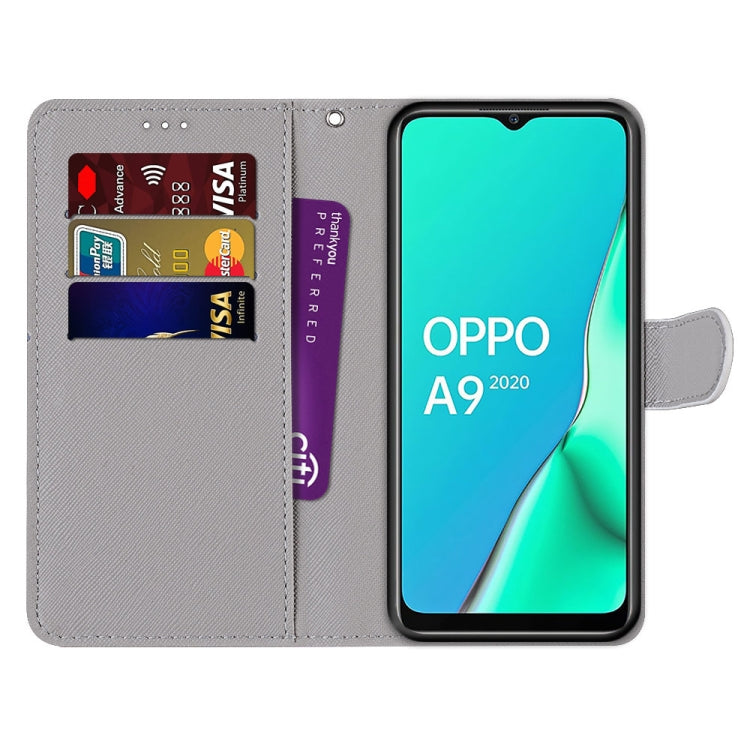 Coloured Drawing Cross Texture Horizontal Flip PU Leather Case with Holder & Card Slots & Wallet & Lanyard, For OPPO A9 (2020) / A5 (2020) / A11X / A11, For OPPO A15 / A15s