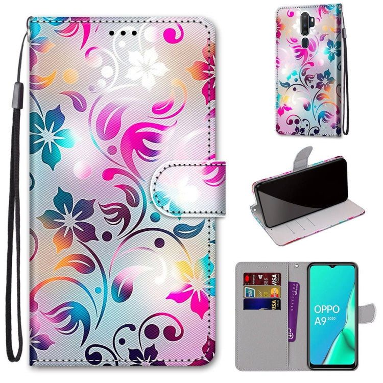 Coloured Drawing Cross Texture Horizontal Flip PU Leather Case with Holder & Card Slots & Wallet & Lanyard, For OPPO A9 (2020) / A5 (2020) / A11X / A11, For OPPO A15 / A15s