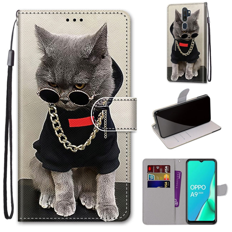 Coloured Drawing Cross Texture Horizontal Flip PU Leather Case with Holder & Card Slots & Wallet & Lanyard, For OPPO A9 (2020) / A5 (2020) / A11X / A11, For OPPO A15 / A15s
