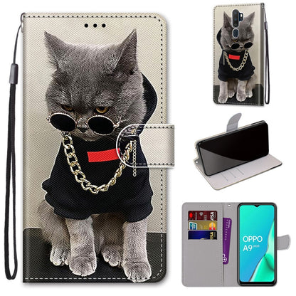 Coloured Drawing Cross Texture Horizontal Flip PU Leather Case with Holder & Card Slots & Wallet & Lanyard, For OPPO A9 (2020) / A5 (2020) / A11X / A11, For OPPO A15 / A15s