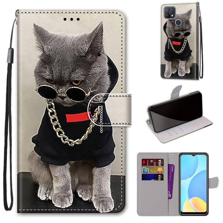 Coloured Drawing Cross Texture Horizontal Flip PU Leather Case with Holder & Card Slots & Wallet & Lanyard, For OPPO A9 (2020) / A5 (2020) / A11X / A11, For OPPO A15 / A15s