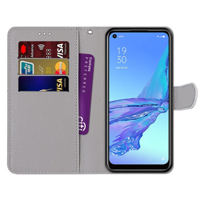 Coloured Drawing Cross Texture Horizontal Flip PU Leather Case with Holder & Card Slots & Wallet & Lanyard, For OPPO A53 4G(2020) / A53s / A32 / A33 (2020), For OPPO F17 Pro / A93 4G / Reno4 Lite / Reno4 F