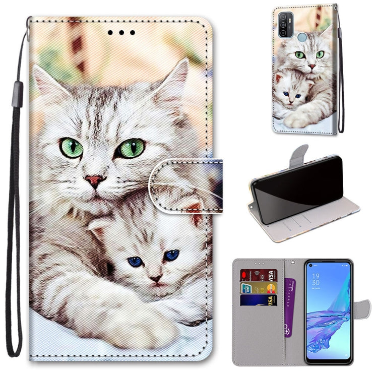 Coloured Drawing Cross Texture Horizontal Flip PU Leather Case with Holder & Card Slots & Wallet & Lanyard, For OPPO A53 4G(2020) / A53s / A32 / A33 (2020), For OPPO F17 Pro / A93 4G / Reno4 Lite / Reno4 F