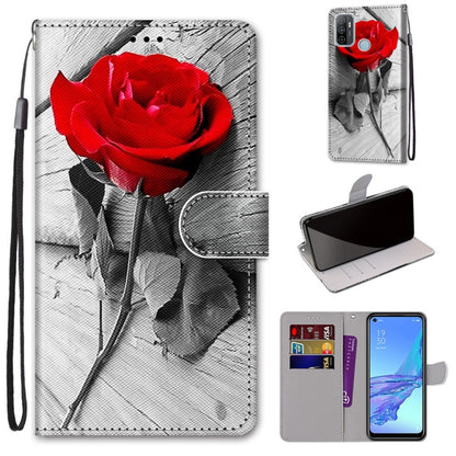 Coloured Drawing Cross Texture Horizontal Flip PU Leather Case with Holder & Card Slots & Wallet & Lanyard, For OPPO A53 4G(2020) / A53s / A32 / A33 (2020), For OPPO F17 Pro / A93 4G / Reno4 Lite / Reno4 F