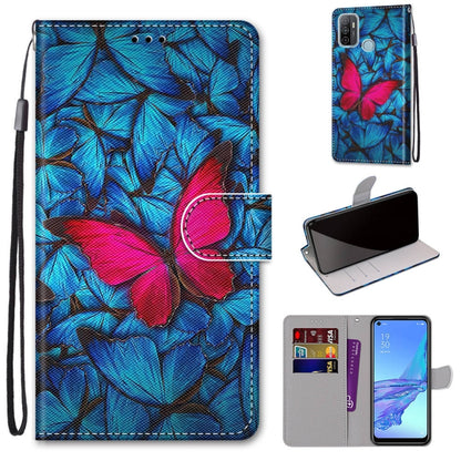 Coloured Drawing Cross Texture Horizontal Flip PU Leather Case with Holder & Card Slots & Wallet & Lanyard, For OPPO A53 4G(2020) / A53s / A32 / A33 (2020), For OPPO F17 Pro / A93 4G / Reno4 Lite / Reno4 F