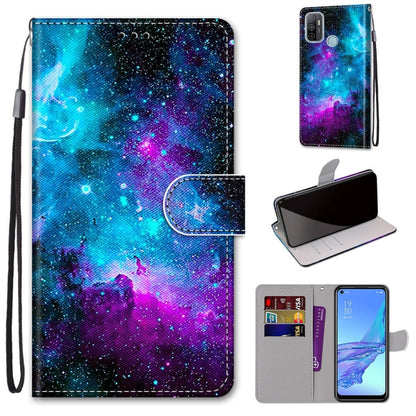 Coloured Drawing Cross Texture Horizontal Flip PU Leather Case with Holder & Card Slots & Wallet & Lanyard, For OPPO A53 4G(2020) / A53s / A32 / A33 (2020), For OPPO F17 Pro / A93 4G / Reno4 Lite / Reno4 F