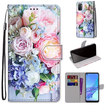 Coloured Drawing Cross Texture Horizontal Flip PU Leather Case with Holder & Card Slots & Wallet & Lanyard, For OPPO A53 4G(2020) / A53s / A32 / A33 (2020), For OPPO F17 Pro / A93 4G / Reno4 Lite / Reno4 F