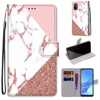 Coloured Drawing Cross Texture Horizontal Flip PU Leather Case with Holder & Card Slots & Wallet & Lanyard, For OPPO A53 4G(2020) / A53s / A32 / A33 (2020), For OPPO F17 Pro / A93 4G / Reno4 Lite / Reno4 F