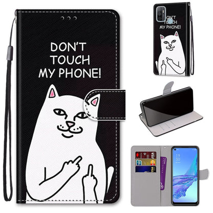 Coloured Drawing Cross Texture Horizontal Flip PU Leather Case with Holder & Card Slots & Wallet & Lanyard, For OPPO A53 4G(2020) / A53s / A32 / A33 (2020), For OPPO F17 Pro / A93 4G / Reno4 Lite / Reno4 F