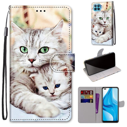 Coloured Drawing Cross Texture Horizontal Flip PU Leather Case with Holder & Card Slots & Wallet & Lanyard, For OPPO A53 4G(2020) / A53s / A32 / A33 (2020), For OPPO F17 Pro / A93 4G / Reno4 Lite / Reno4 F