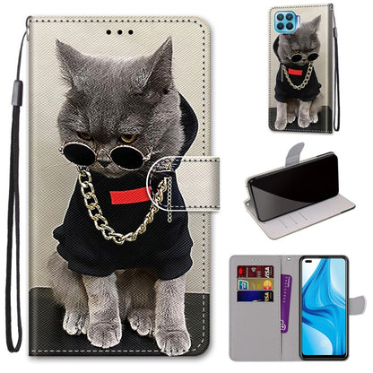 Coloured Drawing Cross Texture Horizontal Flip PU Leather Case with Holder & Card Slots & Wallet & Lanyard, For OPPO A53 4G(2020) / A53s / A32 / A33 (2020), For OPPO F17 Pro / A93 4G / Reno4 Lite / Reno4 F