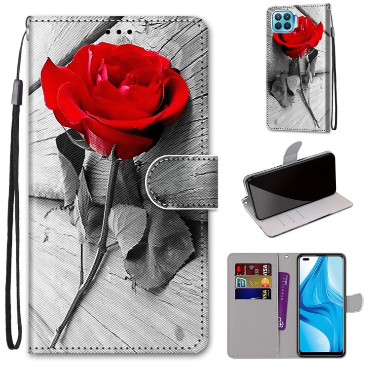 Coloured Drawing Cross Texture Horizontal Flip PU Leather Case with Holder & Card Slots & Wallet & Lanyard, For OPPO A53 4G(2020) / A53s / A32 / A33 (2020), For OPPO F17 Pro / A93 4G / Reno4 Lite / Reno4 F