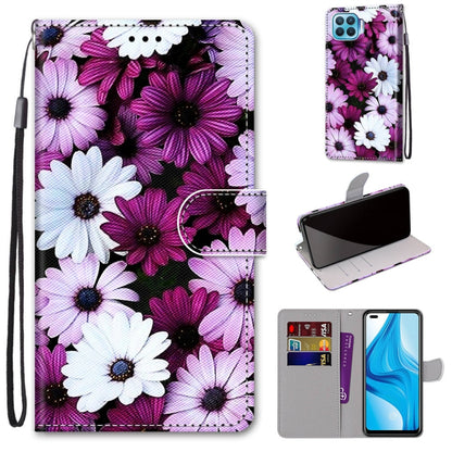 Coloured Drawing Cross Texture Horizontal Flip PU Leather Case with Holder & Card Slots & Wallet & Lanyard, For OPPO A53 4G(2020) / A53s / A32 / A33 (2020), For OPPO F17 Pro / A93 4G / Reno4 Lite / Reno4 F