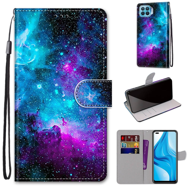Coloured Drawing Cross Texture Horizontal Flip PU Leather Case with Holder & Card Slots & Wallet & Lanyard, For OPPO A53 4G(2020) / A53s / A32 / A33 (2020), For OPPO F17 Pro / A93 4G / Reno4 Lite / Reno4 F
