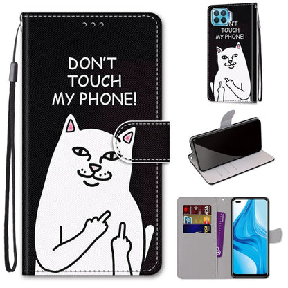 Coloured Drawing Cross Texture Horizontal Flip PU Leather Case with Holder & Card Slots & Wallet & Lanyard, For OPPO A53 4G(2020) / A53s / A32 / A33 (2020), For OPPO F17 Pro / A93 4G / Reno4 Lite / Reno4 F