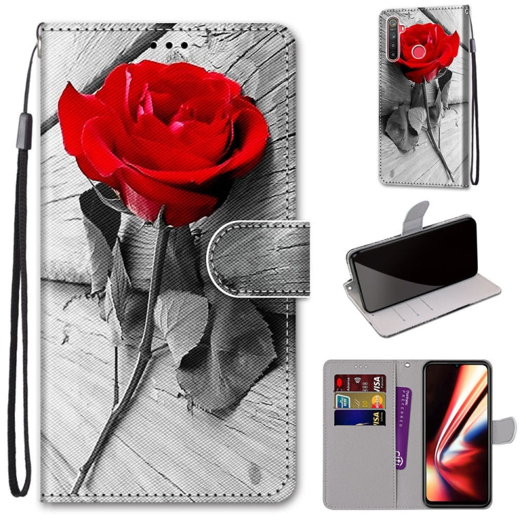 Coloured Drawing Cross Texture Horizontal Flip PU Leather Case with Holder & Card Slots & Wallet & Lanyard, For OPPO Realme 5 / 5s / 5i / C3 / C3i / 6i / Narzo10 / 10A / 20A, For OPPO Realme C15 / C12 / C25 / 7i (Global) / Narzo 20 / 30A