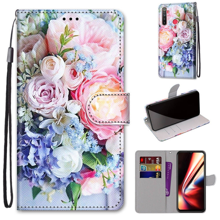 Coloured Drawing Cross Texture Horizontal Flip PU Leather Case with Holder & Card Slots & Wallet & Lanyard, For OPPO Realme 5 / 5s / 5i / C3 / C3i / 6i / Narzo10 / 10A / 20A, For OPPO Realme C15 / C12 / C25 / 7i (Global) / Narzo 20 / 30A