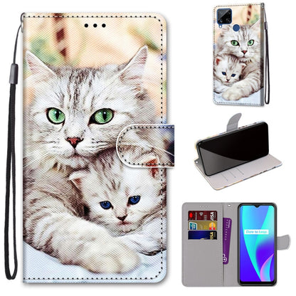Coloured Drawing Cross Texture Horizontal Flip PU Leather Case with Holder & Card Slots & Wallet & Lanyard, For OPPO Realme 5 / 5s / 5i / C3 / C3i / 6i / Narzo10 / 10A / 20A, For OPPO Realme C15 / C12 / C25 / 7i (Global) / Narzo 20 / 30A