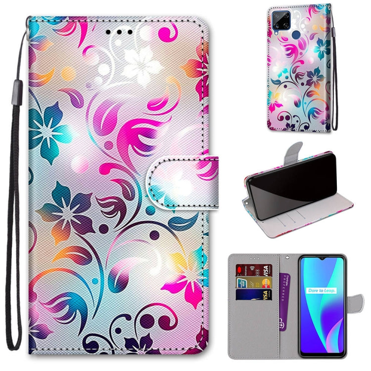 Coloured Drawing Cross Texture Horizontal Flip PU Leather Case with Holder & Card Slots & Wallet & Lanyard, For OPPO Realme 5 / 5s / 5i / C3 / C3i / 6i / Narzo10 / 10A / 20A, For OPPO Realme C15 / C12 / C25 / 7i (Global) / Narzo 20 / 30A