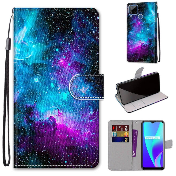 Coloured Drawing Cross Texture Horizontal Flip PU Leather Case with Holder & Card Slots & Wallet & Lanyard, For OPPO Realme 5 / 5s / 5i / C3 / C3i / 6i / Narzo10 / 10A / 20A, For OPPO Realme C15 / C12 / C25 / 7i (Global) / Narzo 20 / 30A