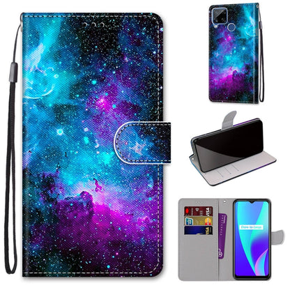 Coloured Drawing Cross Texture Horizontal Flip PU Leather Case with Holder & Card Slots & Wallet & Lanyard, For OPPO Realme 5 / 5s / 5i / C3 / C3i / 6i / Narzo10 / 10A / 20A, For OPPO Realme C15 / C12 / C25 / 7i (Global) / Narzo 20 / 30A